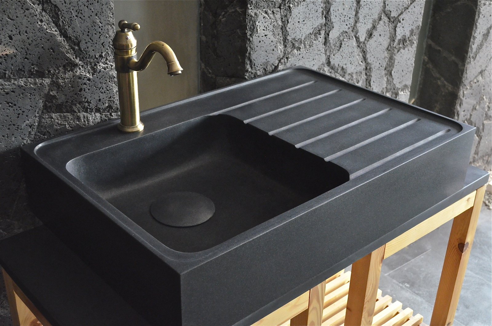 evier Évier de cuisine 1 bac avec égouttoir